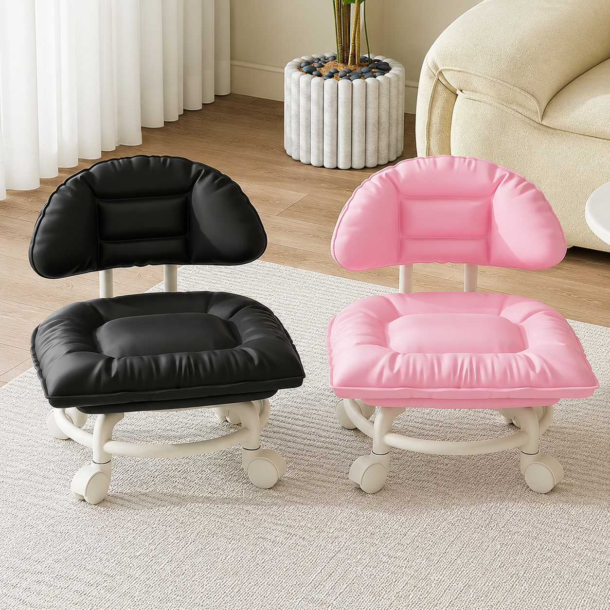 🪑50% OFF NOW! ⏰ Rolling Low Stool with Backrest – Padded seat & silent casters – Perfect for workshops, garages or studios – comfortable and mobile 🛠️✨