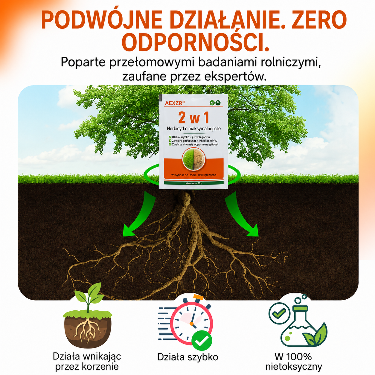 🌟 Oficjalny Sklep | ⏳ Zobacz, jak chwasty usychają w 6 godzin! AEXZR® 2 w 1 Herbicyd o maksymalnej sile(100% bez glifosatu)