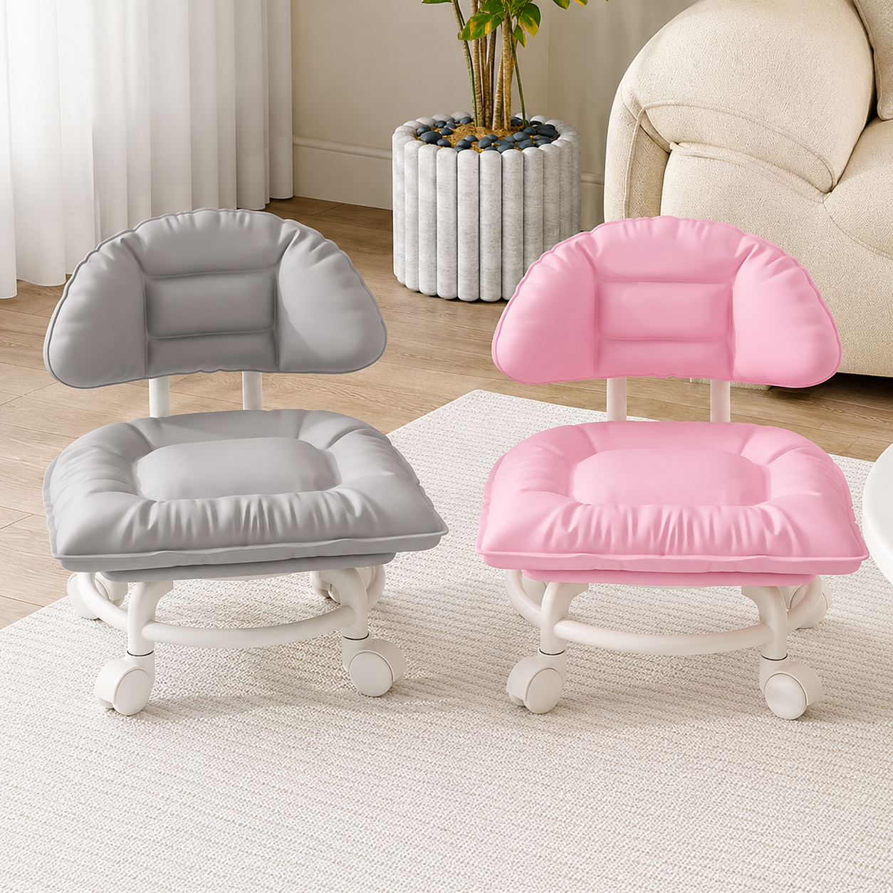 🪑50% OFF NOW! ⏰ Rolling Low Stool with Backrest – Padded seat & silent casters – Perfect for workshops, garages or studios – comfortable and mobile 🛠️✨