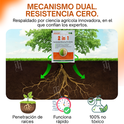 ✨ ¡De jungla de maleza a césped perfecto! | ⏱️ ¡Mira cómo se marchitan las malas hierbas en 6 horas! | AEXZR® 2-in-1 Herbicida Máxima Potencia
